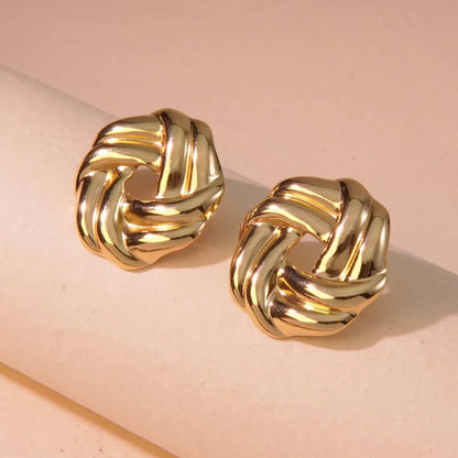 Elegant and Simple Imitation Gold Stud Earrings