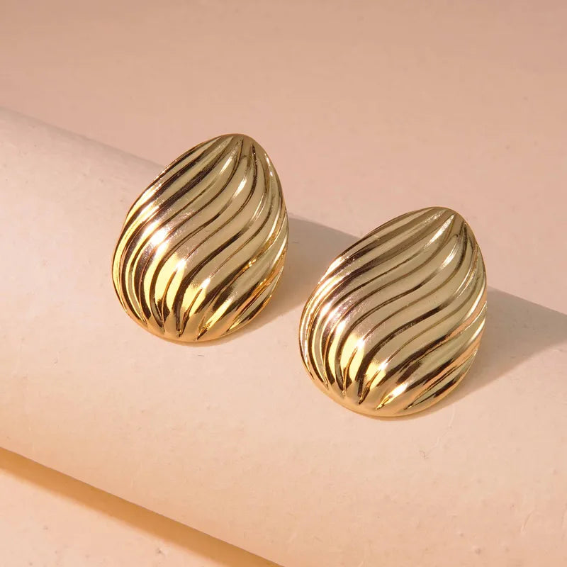 Elegant and Simple Imitation Gold Stud Earrings