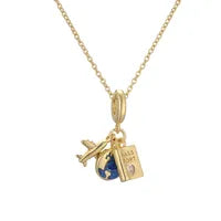 Stylish Earth Airplane Necklace with Zircon in Gold-Plated