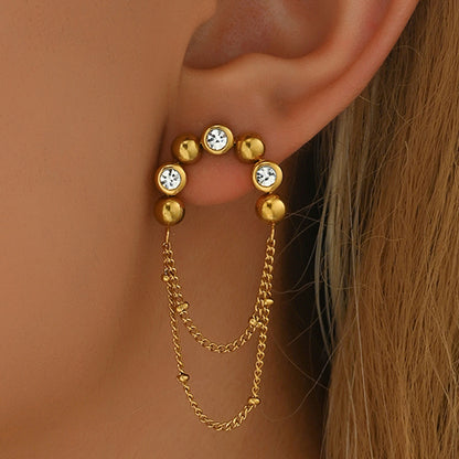 Vintage French Tassel Drop 18K Gold-Plated Earrings